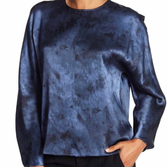 Vince Marbled Silk Dolman Blouse - Picture 1 of 5